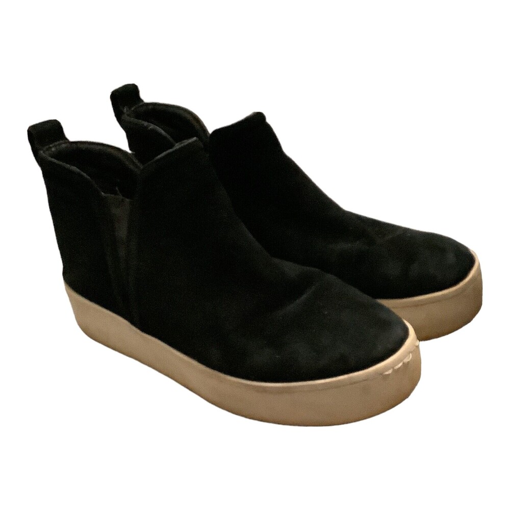 Steve Madden Womens Fuse Black Faux Suede Ankle Boots Shoes Size 7.5 Medium